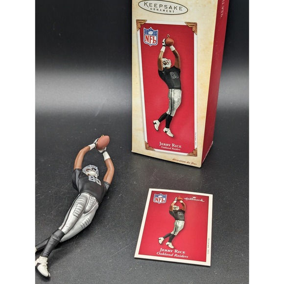 Vintage NFL Jerry Rice Oakland Raiders Hallmark Keepsake Christmas Ornament - Picture 2 of 13